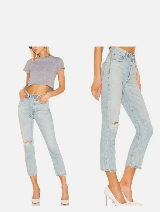 Agolde Riley High Rise Crop SZ28 - Picture 1 of 8